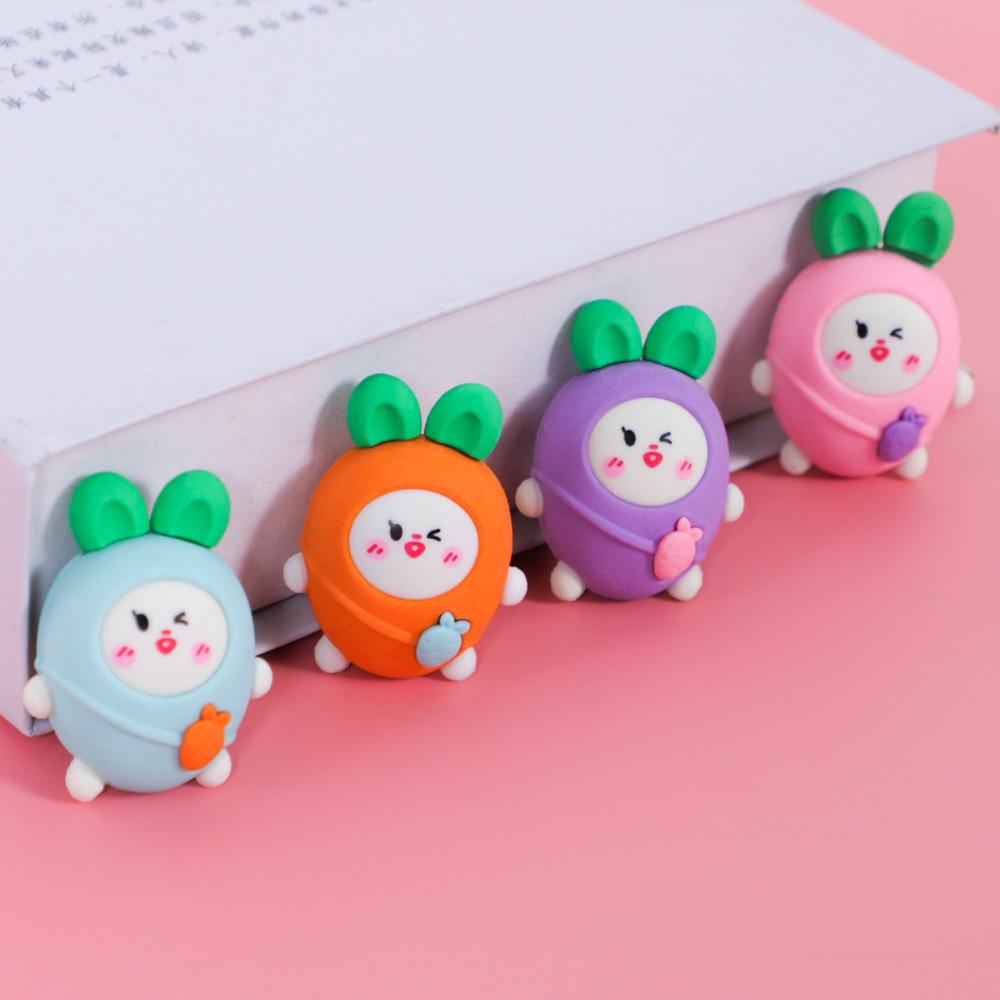 

Cartoon Radish Eraser - Detachable Stress-Relief Toy for Kids Learning and Kindergarten Prizes