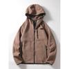 Outdoor Fleece Jacket with Hood, Thickened Fleece Lining, Men's Winter Zip-Up Sweatshirt