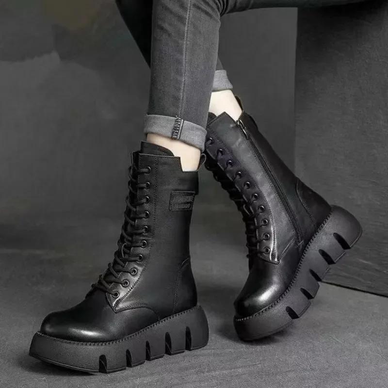 New Women's Ankle Boots Winter Plush Warm Platform Zip shoe Female Waterproof Boot Botas De Mujer Thigh High Boots 2025