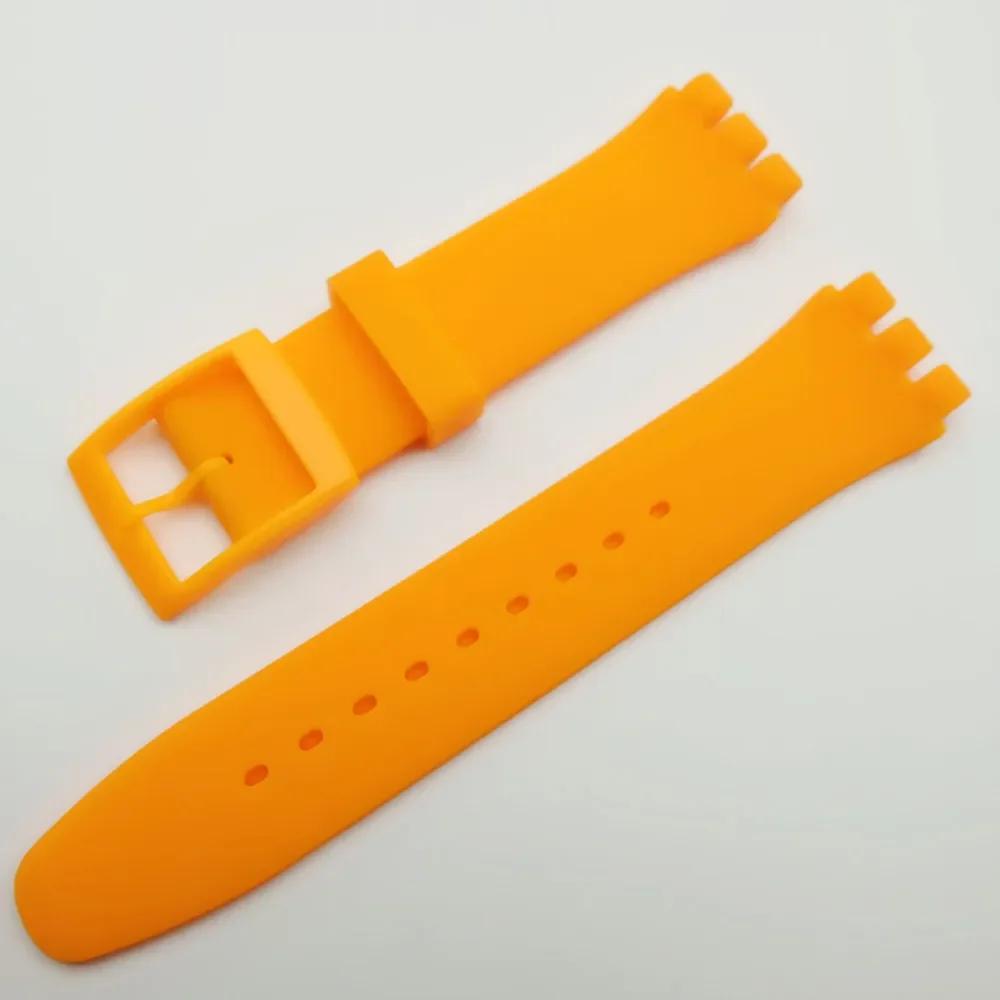 Correa de silicona impermeable para reloj Swatch, pulsera de goma suave para hombre y mujer, correa de repuesto de 16/17/19/20 mm.
