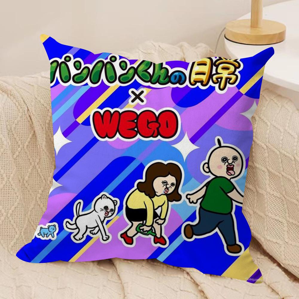 Funny Bbangbbangs Diary Cushion Cover Soft Plush Fabric Double-Sided Printed Sofa Cushion Cover For All Seasons Home Decor Gift