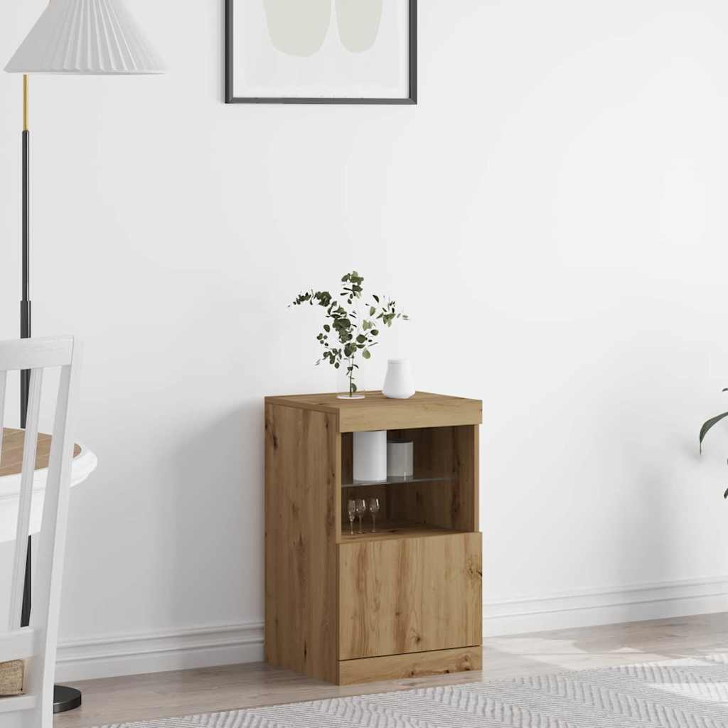 LED Sideboard Artisan Oak 41 x 37 x 67 cm Engineered Wood