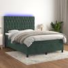 3137962 vidaXL Divan Bed and Mattress Dark Green 140x190cm Velvet