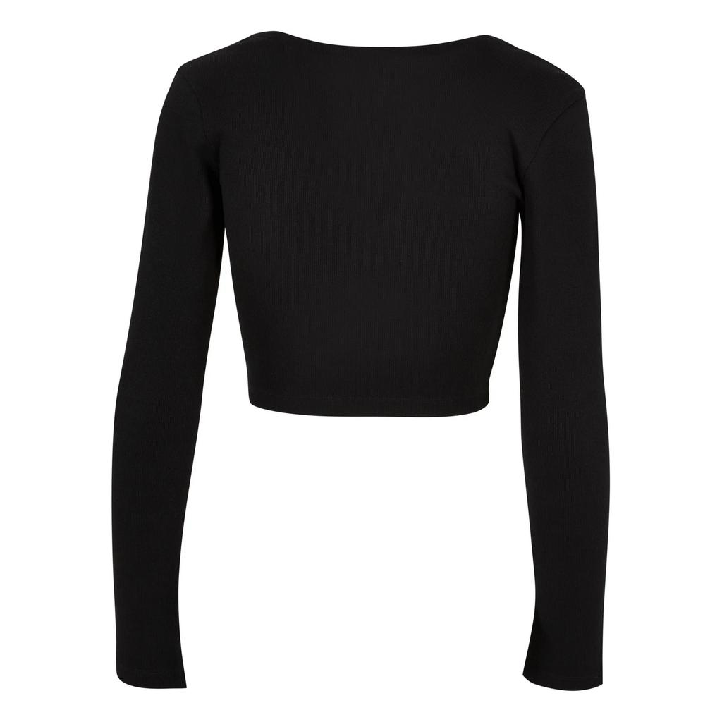 Urban Classics Womens/Ladies Ribbed Cropped Long-Sleeved Top