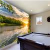 Tapete für Wände Flussblick Sonnenuntergang 3D Wandbild Wohnzimmer TV Wandbild Tapete