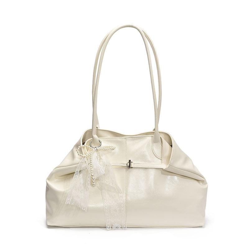 

Простая повседневная сумка-тоут большой вместимости женская осенне-зимняя новая ретро модная сумка на плечо высококлассная сумка под мышкой белый