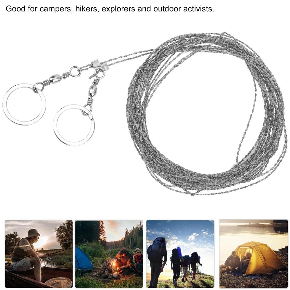 Durable 10m Outdoor Fretsaw Portable Compact Survival Saw Stainless Steel Rope Saw Wilderness Survival