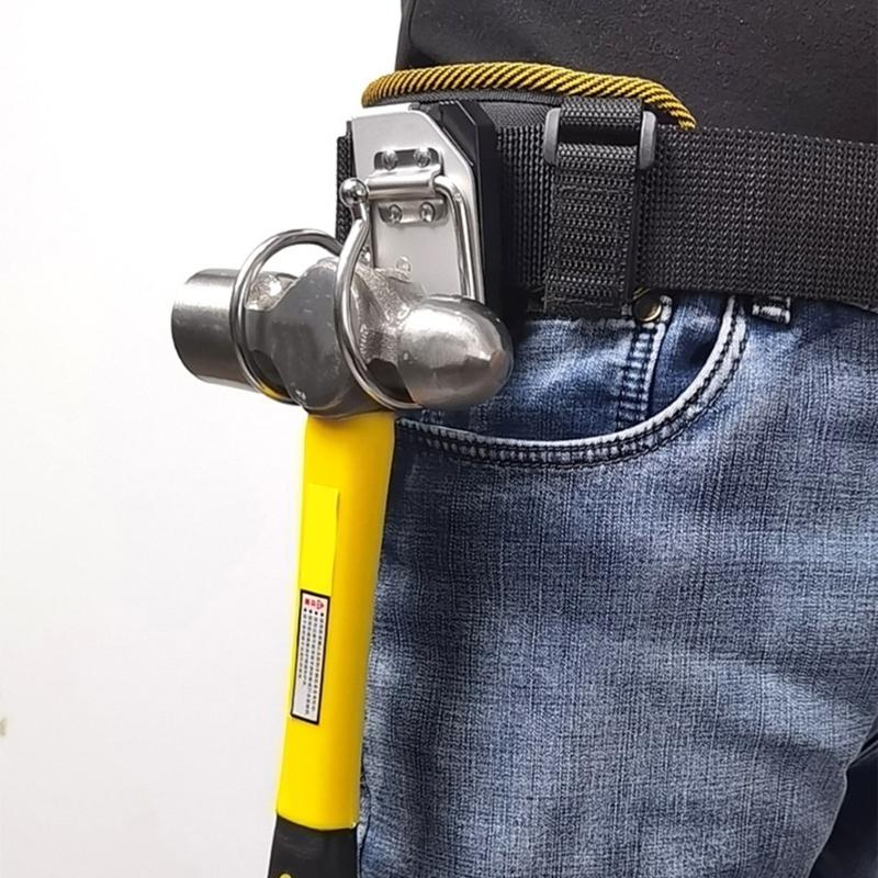 Heavy Duty Tool Belt Clip Hammer Holder Quick Response Work Belt Hook Tool Organization for Plumbers Electricians Mechanics