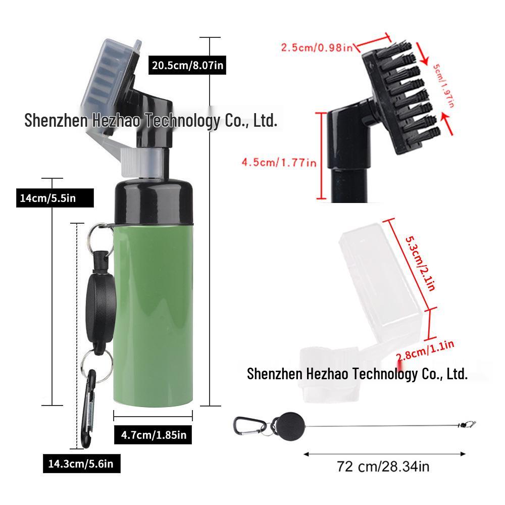 Multifunctional Golf Club & Ball Cleaning Brush with Spray Bottle