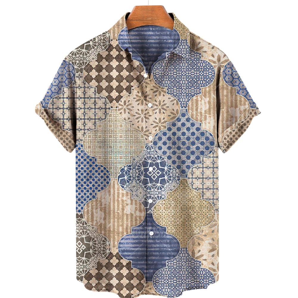 Fashion Short Sleeve Hawaiian Men's Shirts Summer Casual Tops Beach Party Vacation Shirts Outdoor Men's and Women's Shirt