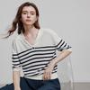 Women's Striped Sailor Collar Knit Top