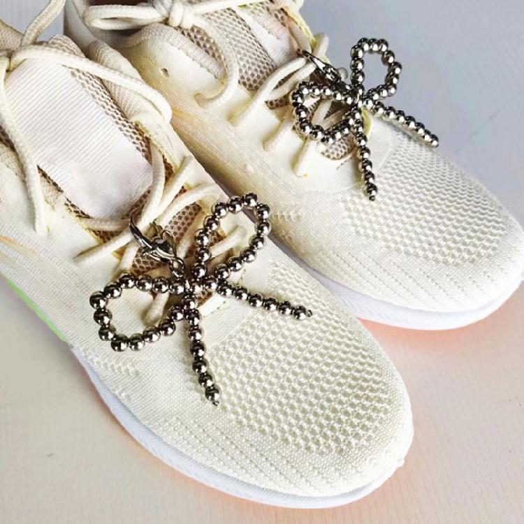 Sweet Pearls Beaded Bowknot Shoe Charm Sweet Shoe Charm Pendant Shoelaces Clip Decorative Pendant Gift for Women