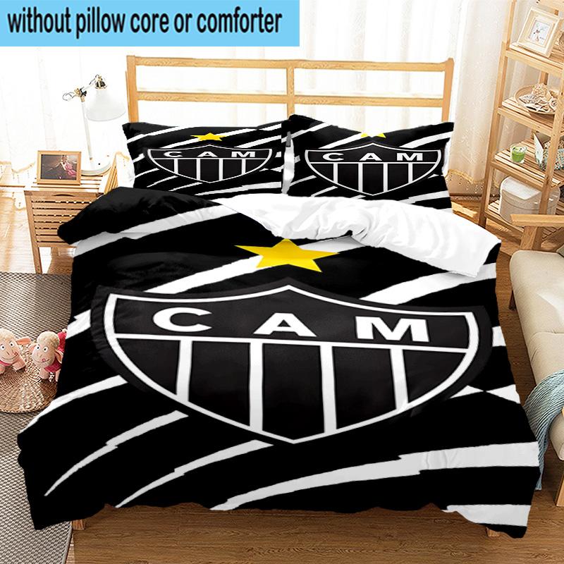 3er Set Bettwäsche Clube Atlético Mineiro Mit Wappen Bettbezug Verschluss Enthält 1 Bettbezug & 2 Kissenbezüge Bettwäsche Sets Heimdekoration Geschenke