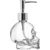 123Arts Glass Skull Soap Dispenser Lotion Bottle Soap Bottle with Pump Sliver