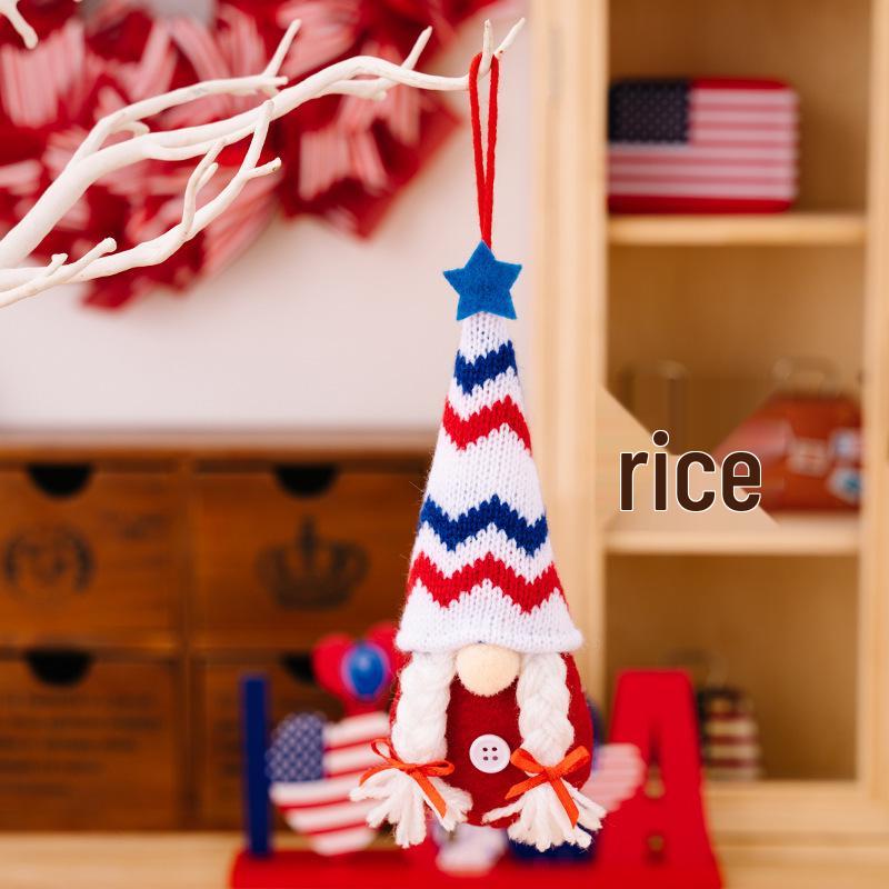 Independence Day Gnome Pendant: Cute American Festival Dwarf Hanging Ornament for Memorial Day