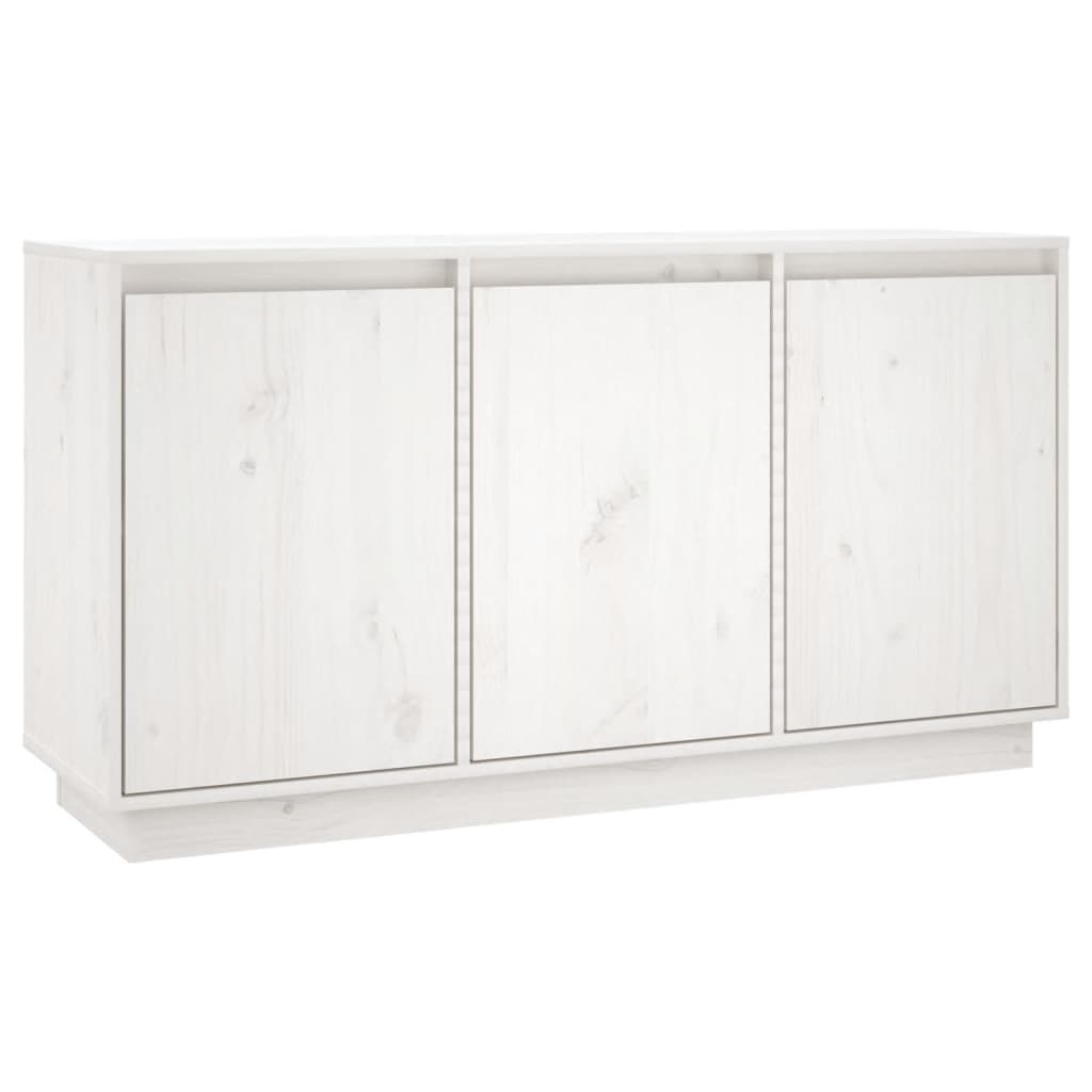 Sideboard White 111 x 34 x 60 cm Solid Pine Wood