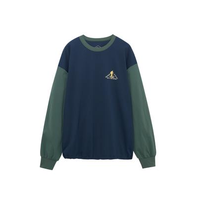 Asics X U.Sage Collaboration Gel-Pickax American Vintage Letter Print Loose Pullover Sweatshirt Unisex Sweatshirt Blue Green 2203A315-400