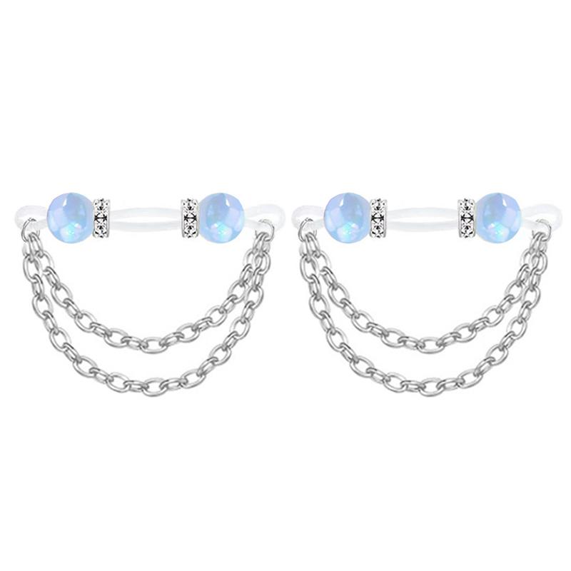 1pair Cute Rhinestone Fake Nipple Rings Non Piercing Nipple Cuff For Women Intimate Body Jewelry Accessory Gift
