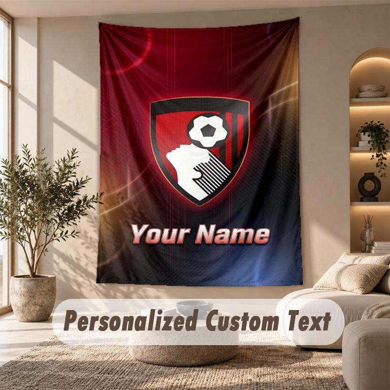 Tapestry Custom Name Text, Wall Hanging Tapestry Home Room DecorBournemouth Football