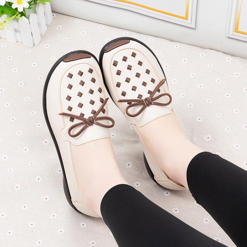 

****** и летние новые старые ******* тканевые туфли женские с**т подошвой для женщин среднего и пожилого возраста нескользящие туфли на плоской подошве Doudou женские б 35