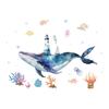 1pc Cartoon Cute Whale Seaworld Wall Stickers for Kids Room Children's Room Removable Living Room Nursery Decoration Wall Decals