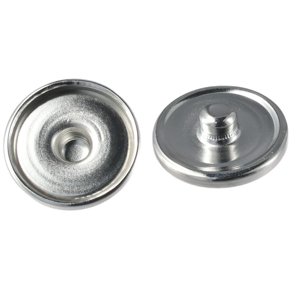 silver Round Snap Button metal Snap Button Base Trays Blank Press Button  Handmade Crafts Lovers