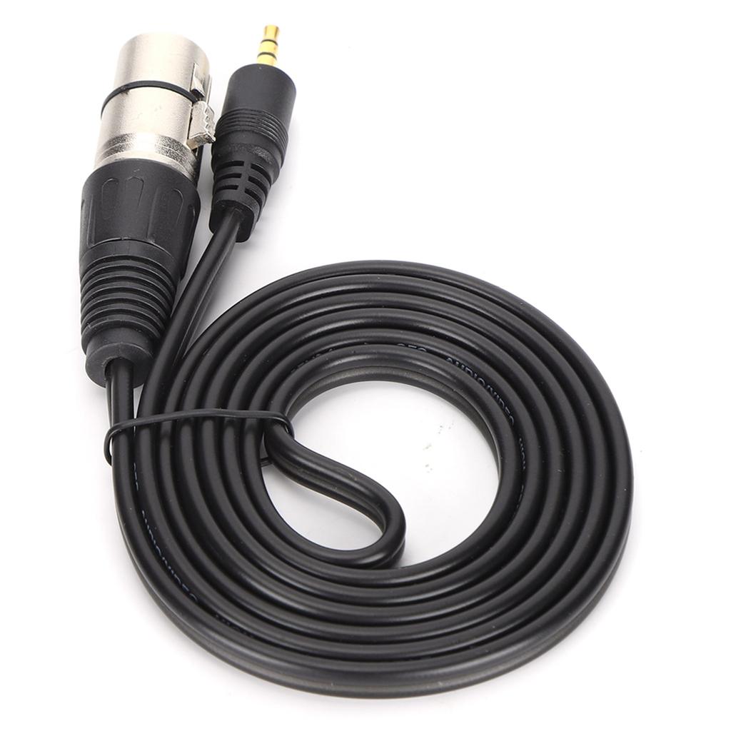 Microphone Cable 3.5mm Male to XLR Female PVC Microphone Cord for Digital Camera and PCBlack 1.5m 4.9ft