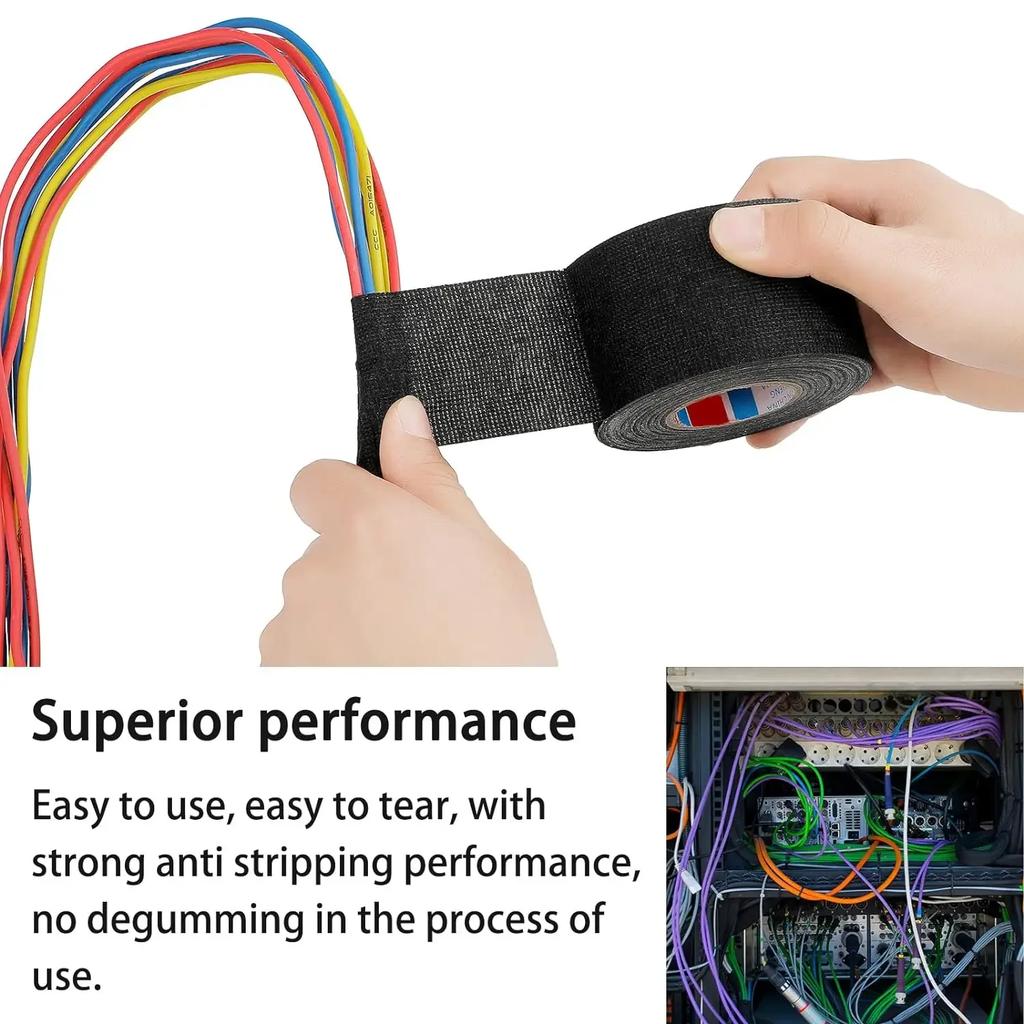 1-16PCS Automotive Wiring Harness Tape Electrical Heat-resistant Insulation Tape Automotive Electrical Line Fixing 50/15/9 Width