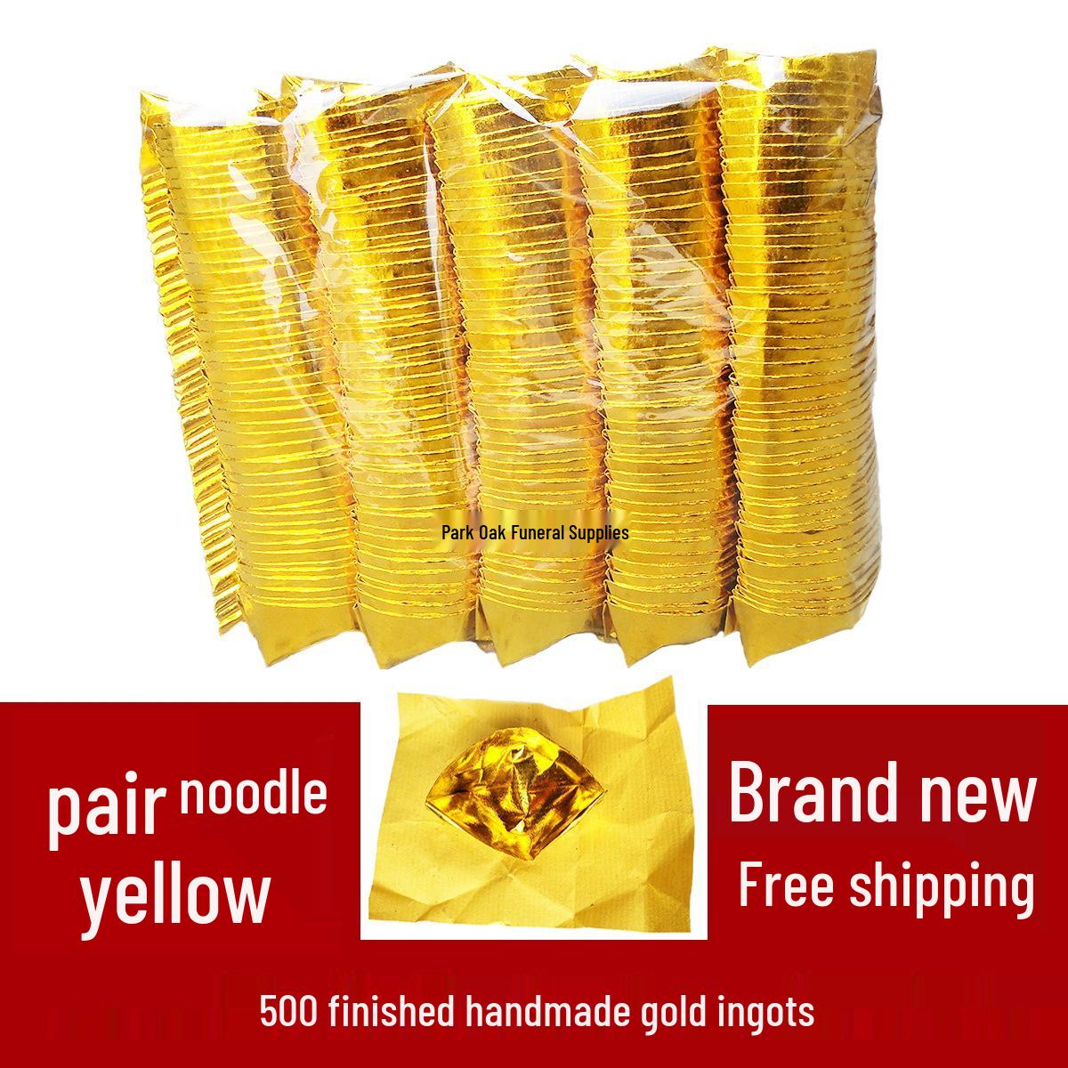 Gold Foil Buddha Worship Ingots - Double-Sided Joss Paper for Qingming Festival Sacrifices
