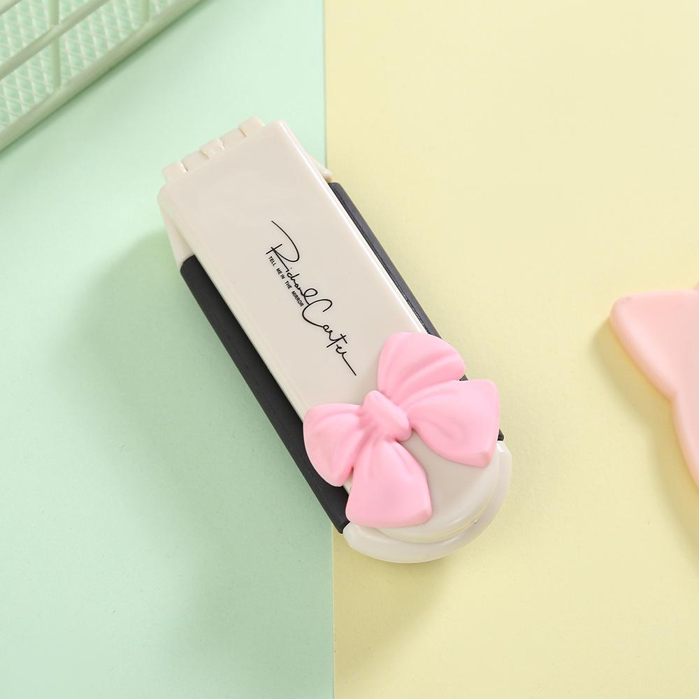 Milky White Portable Folding Comb with Air Cushion and Mirror for Hair Care Massage