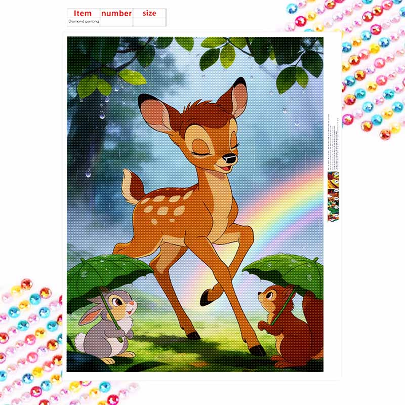Disney Diamond Art Painting Kit 5D Bambi and Friends Diamond Painting Dot Art Kit Home Wall Decor