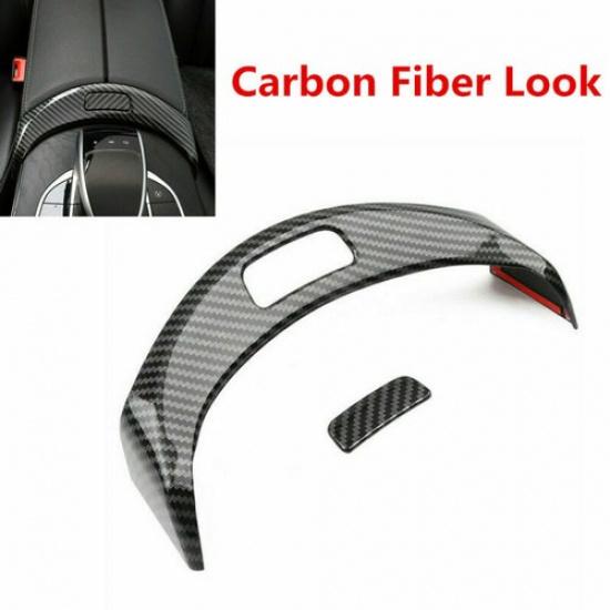 For Benz C Class X253 W205 GLC Carbon Fiber Look Armrest Box Button Frame 2PCS
