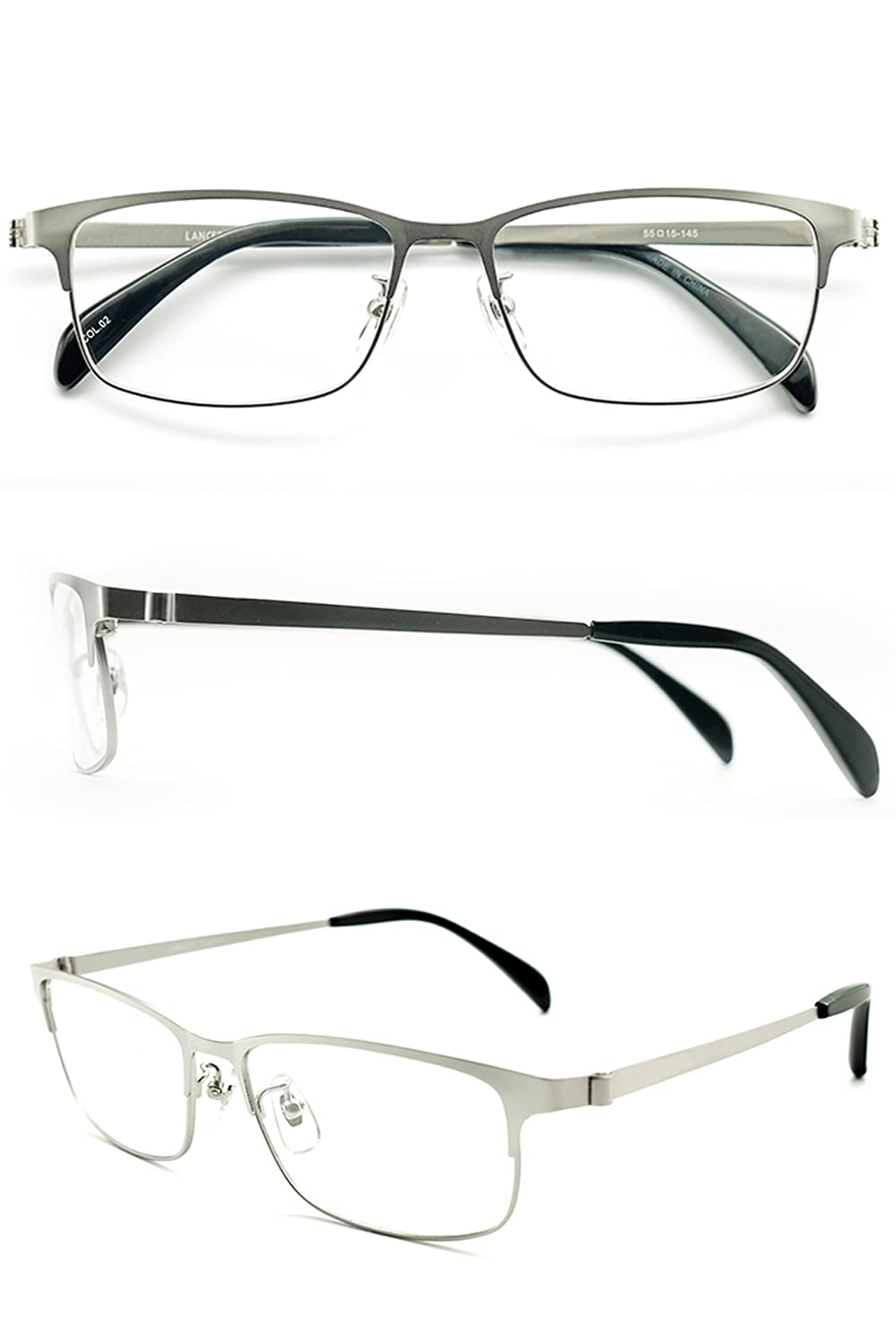 

LANCETTI Reading Glasses Stylish Blue Light Cut Frequency Silver Matte Men s 3.0 LC-R701