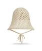 Bajal Va Curved Oval Metallic Knit Punched Bonnet Hat Beige