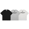 ESSENTIALS Double-line Flocking Trendy Unisex Cotton Short Sleeve & Shorts Set - Summer Casual 