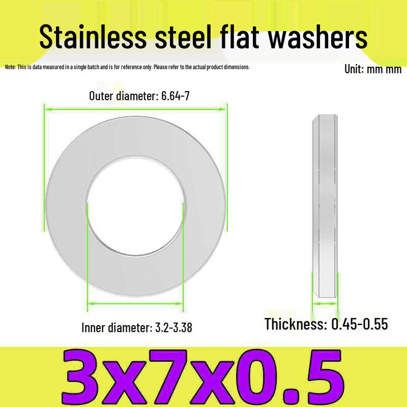 Stainless Steel Flat Washer Gasket, No Burrs, GB97 Standard (201/316/304)