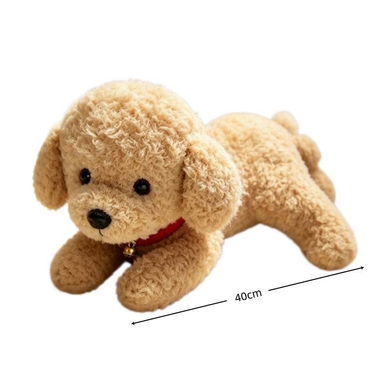 Zacht Teddy Hond Pluche Kussen Speelgoed Met Halsband Gevuld Puppy Pop Zacht Poedel Huisdier Speelgoed Cadeau Voor Kinderen Verjaardag Kerst