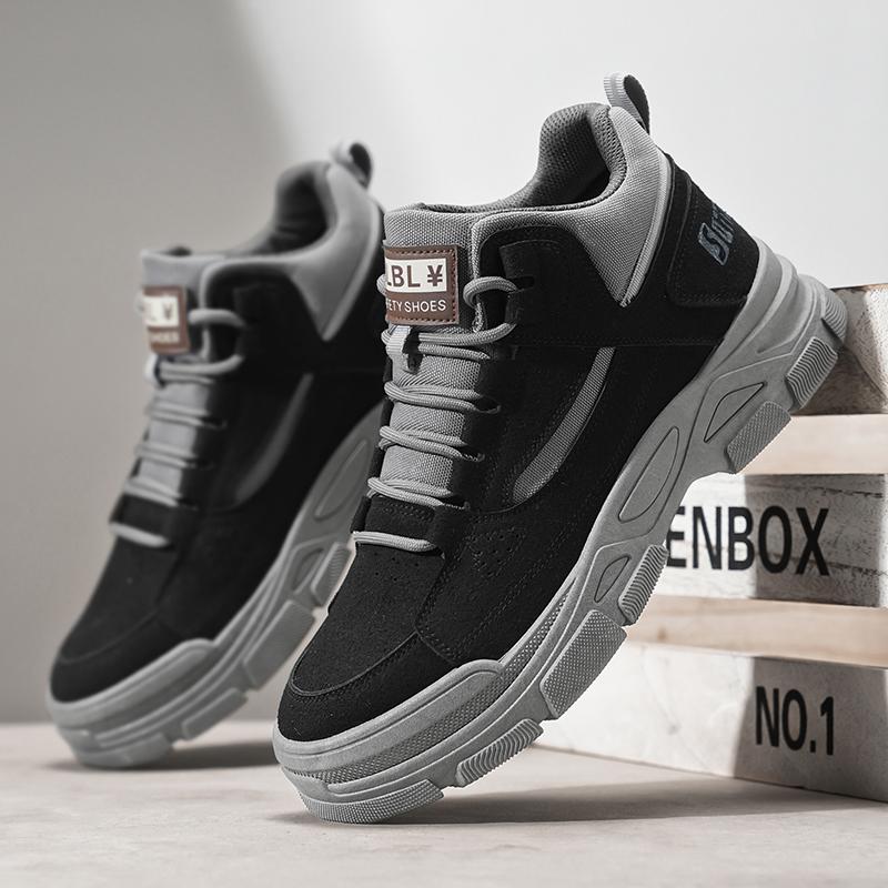 Men's Casual Desert Boots Outdoor Comfortable High Top Breathable Boot Mens Casual Non-slip Wear-resistant Platform Cowboy Boots