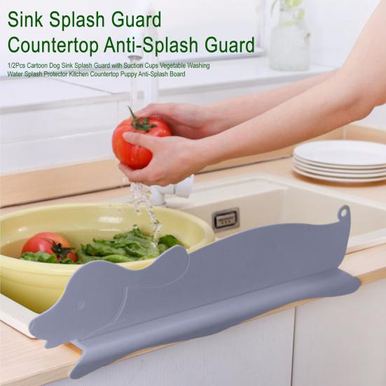 1/2 ks Kreslený pes Ochrana proti stříkající vodě do dřezu s přísavkami Ochrana proti stříkající vodě při mytí zeleniny Kuchyňská deska Štěně Protistříkací deska