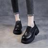 Fashion 7.5CM Fashion Women Flat Platform Shoes Spring AutumnRound Toe Back ZIP Genuine Cow Leather Academic Style Casual Loafers Female