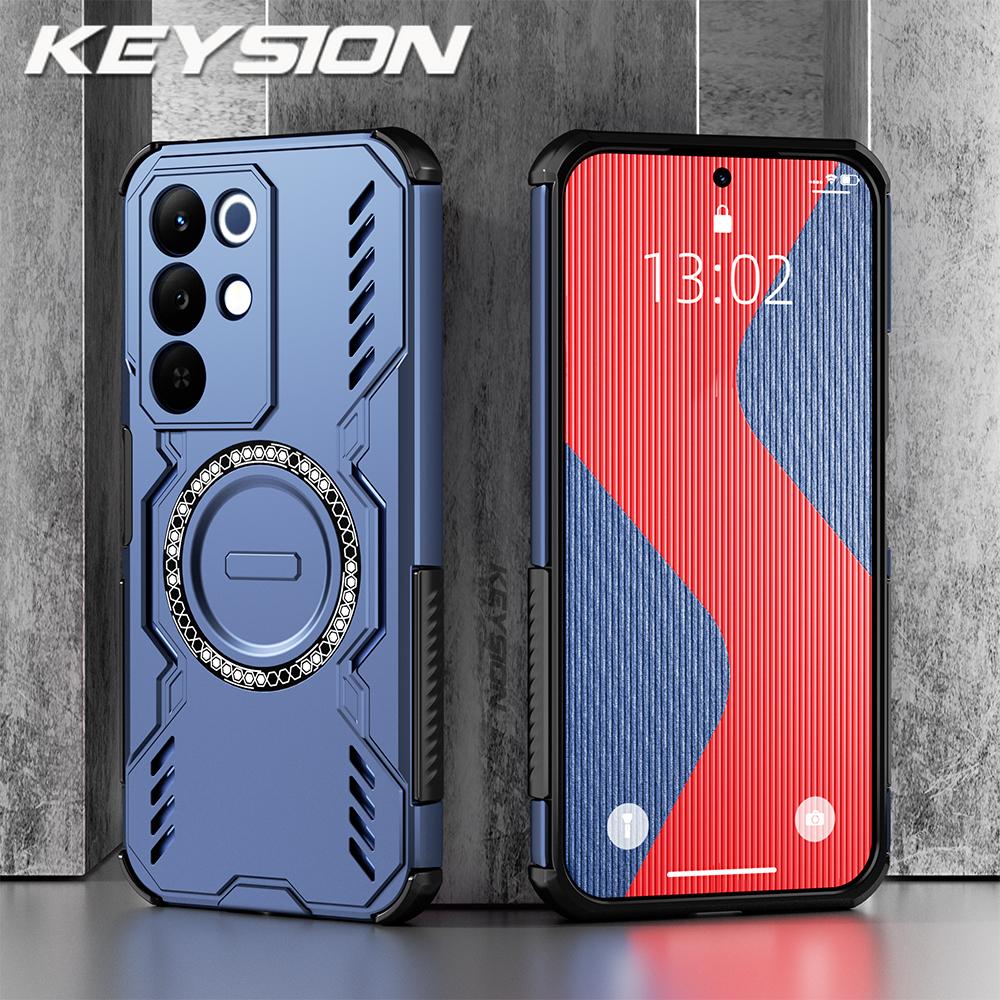 KEYSION Hollow Heat Dissipation Case for Realme C85 5G Silicone+PC Magnetic Cooling Shockproof Phone Cover for OPPO Realme C85