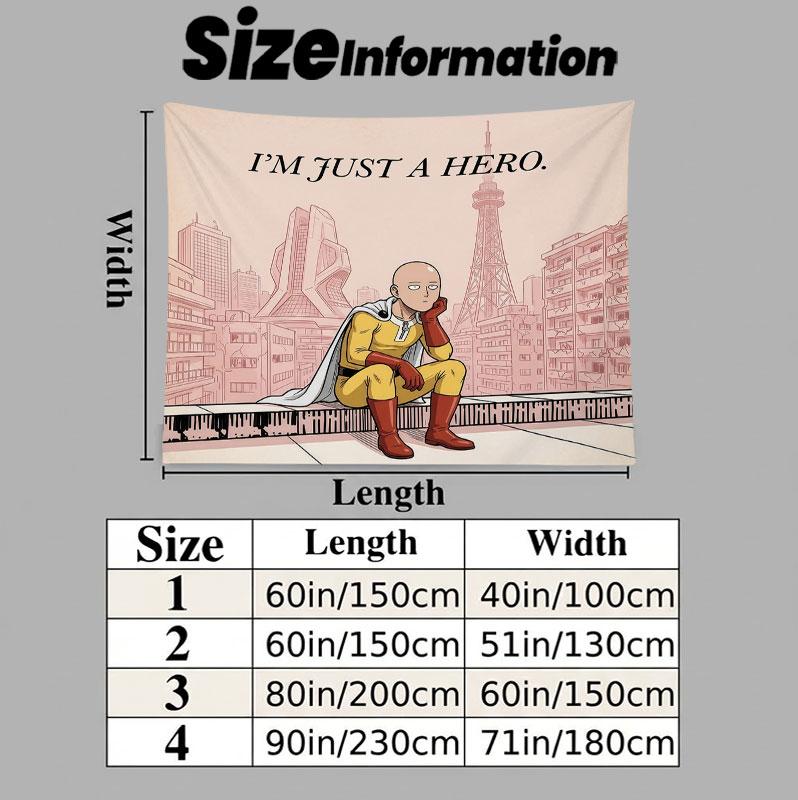 Onepunch Man Wandteppich Ästhetisches Wandbehang Gedruckter Stoffdecke Dekorative Wandteppiche Für Schlafzimmer Wohnzimmer Heimdekoration