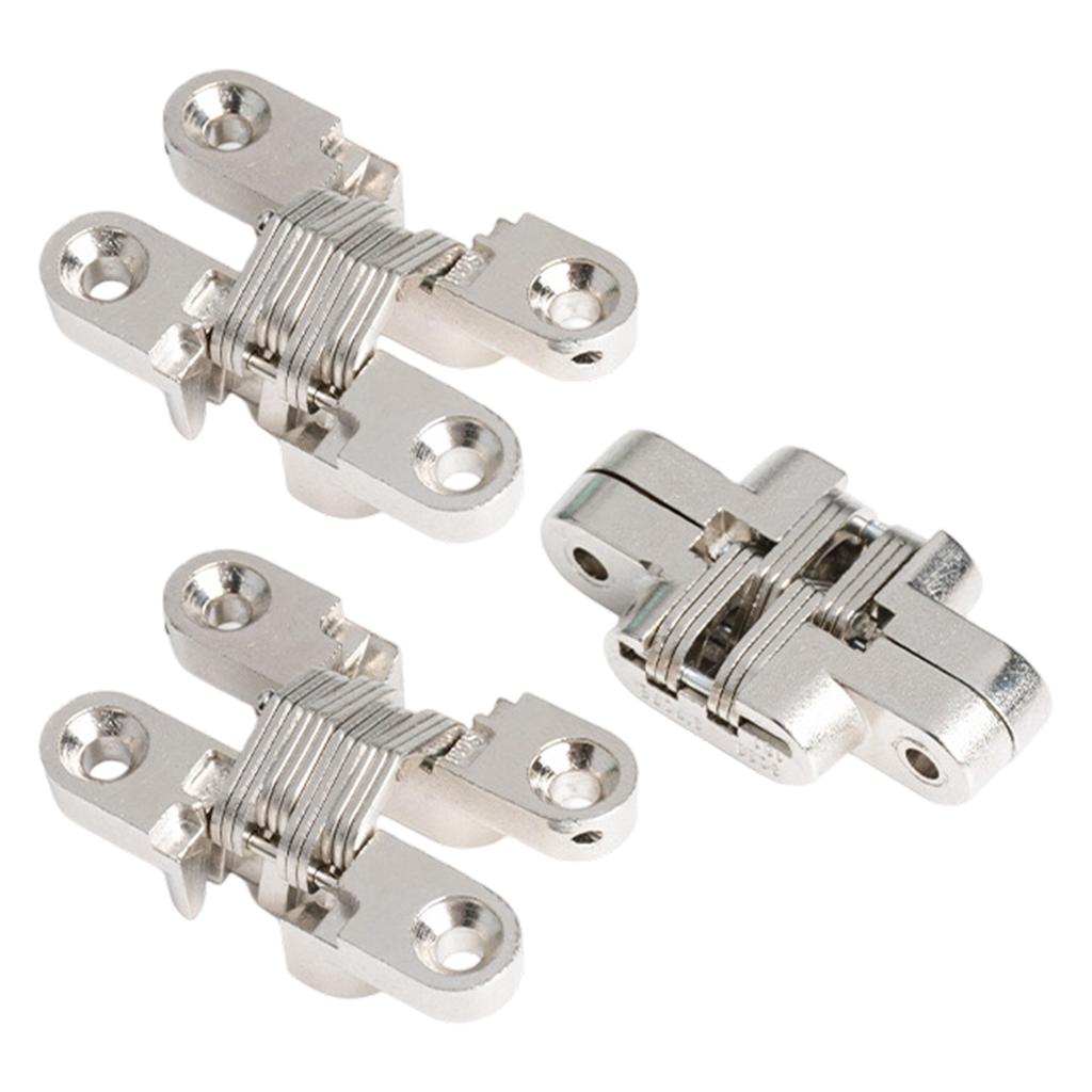 3Pcs Concealed Barrels Crosses Door Hinge Hardware Zinc Alloy Auto Closing Door Hinge For Folding Door And Cabinets