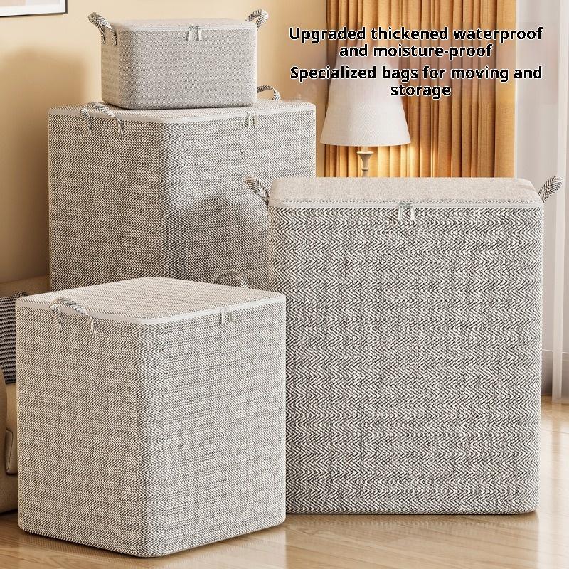 220L Big Size Clothes Storage Box With Cover Large Laundry Basket Organizer Bag For Baby Foldable