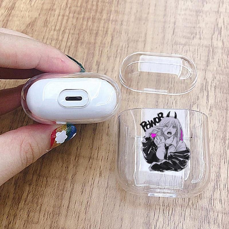 Anime Denji Chainsaw Man Soft Protector Cover Box für Apple Airpods 1 2 3 Pro Transparente Pochita Makima AirPods Hülle