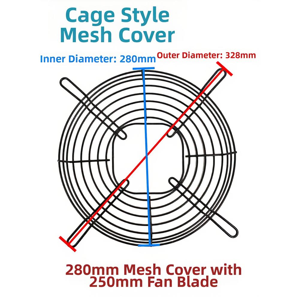 Refrigerator 28 Degree Cooling Fan Blade Mesh Cover Cold Storage Motor Cover 230mm 280mm 330mm Size Fan Grill
