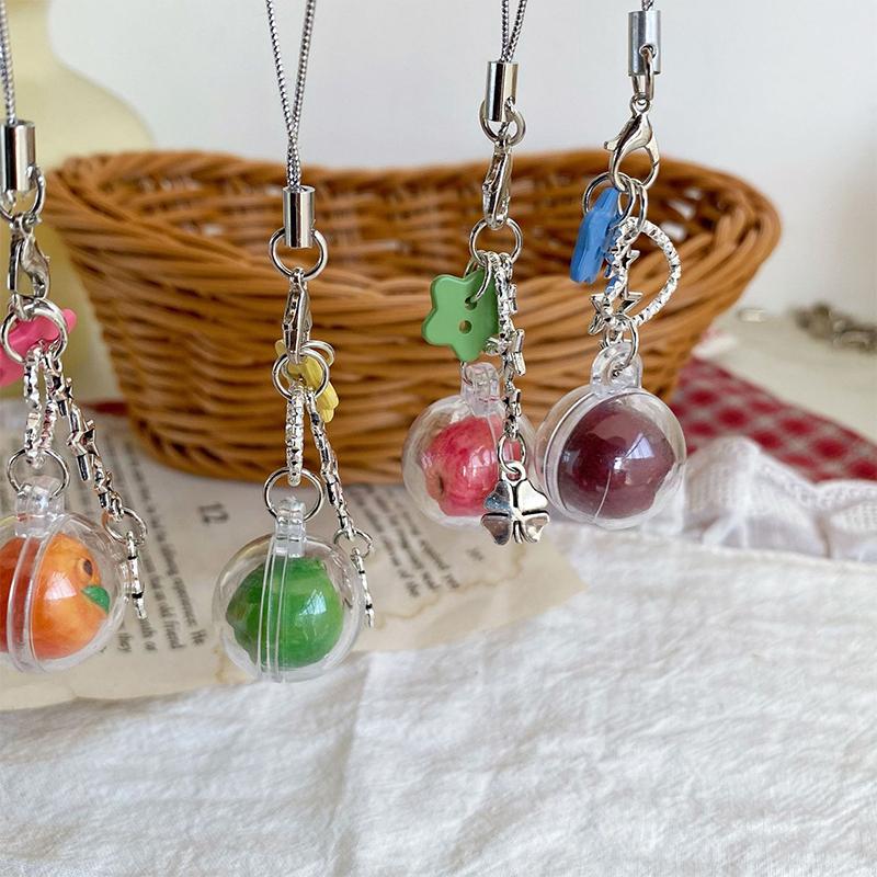 Cute Mini Fruit Phone Charm Chain Keychain Phone Lanyard Phone Case Hanging Pendant Creative Y2K Jewelry Gift