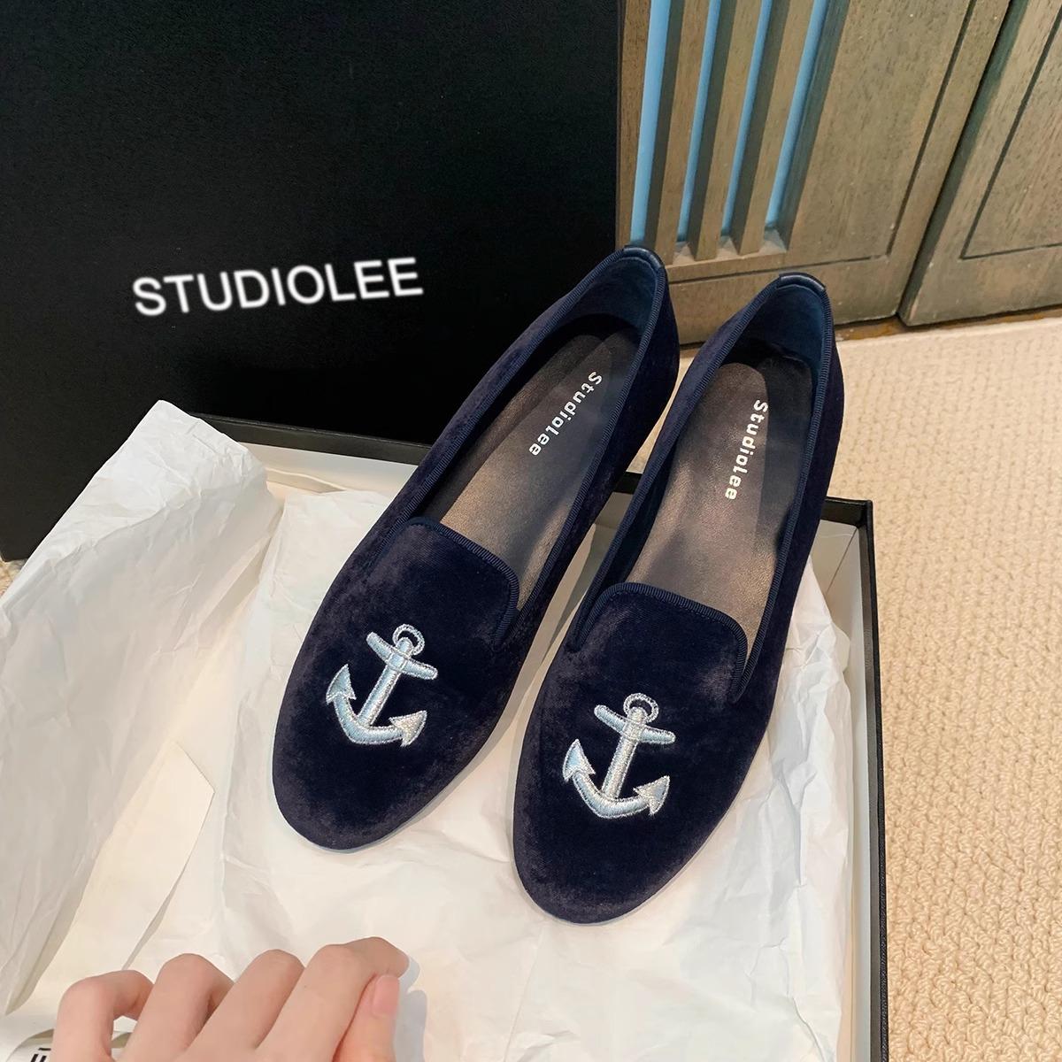 

Версия из овчины~ Изысканная вышивка, бархатные лоферы-дуду на плоской подошве с мягкой подошвой 40