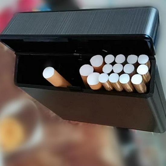 6.5mm Hand-Rolled Cigarette Case, 20-Count, 3-Section, No-Leak Flat Case, Men's Portable Smoking Storage Box