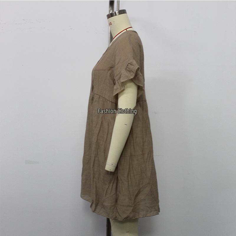 Cross-border Sun Protection Ruffle Cuff See-through Bikini Cover-up Dress